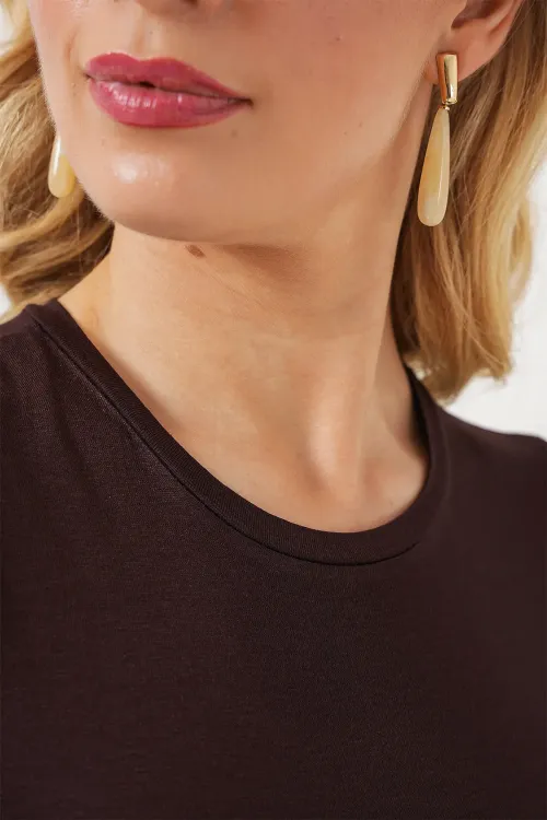 Kadın Kolsuz Body 4347 - Kahverengi