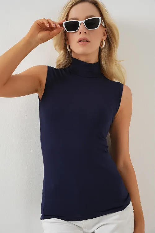 Kadın Kolsuz Body 4348 - Lacivert