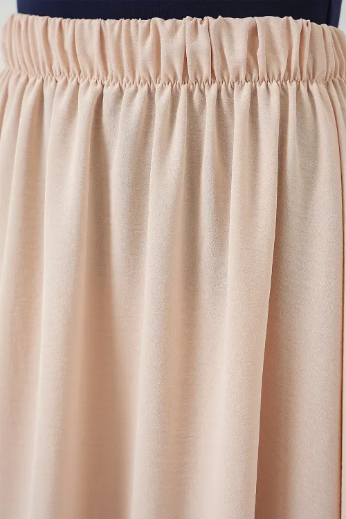 Kadın Uzun Ayrobin Etek 8050 - Bej