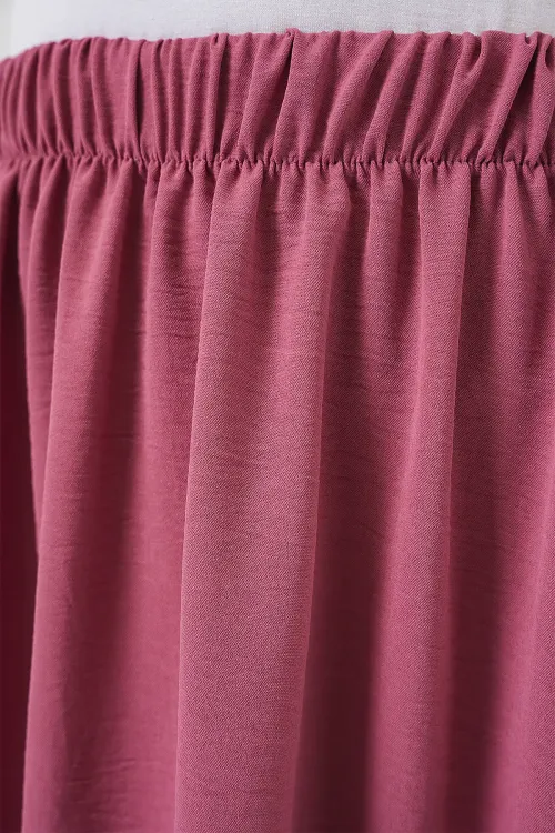 Kadın Uzun Ayrobin Etek 8050 - Gül Kurusu