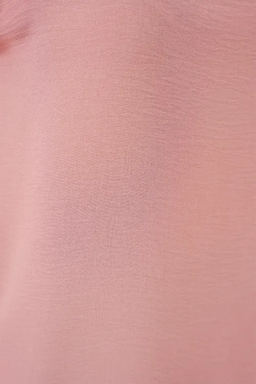 V Yaka Sıfır Kol Bluz 950 - Somon