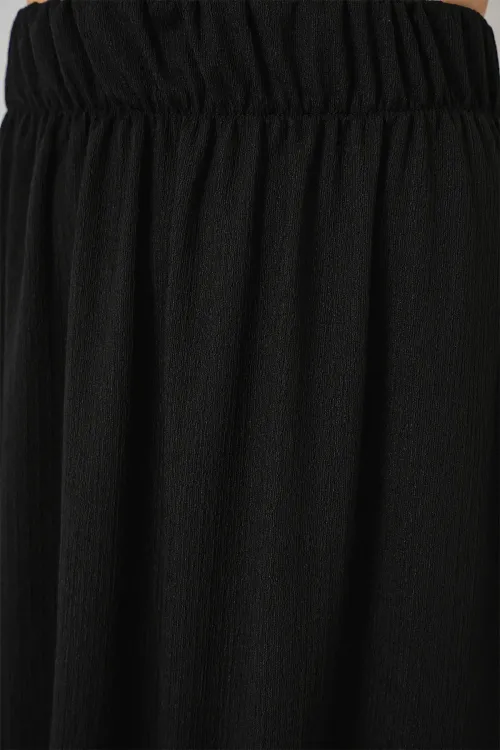 1886 Uzun Örme Etek - Siyah
