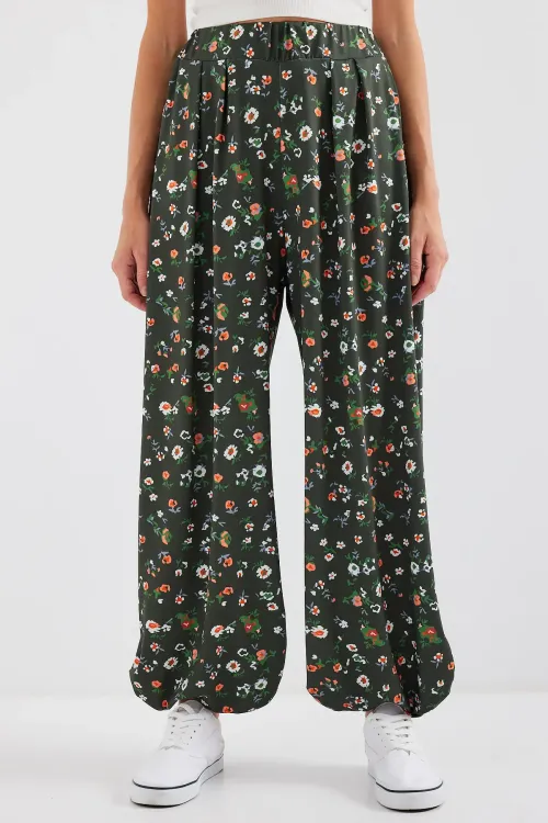 6665 Desenli Şalvar Pantolon - Haki