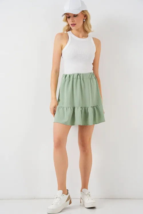 Kadın Ayrobin Mini Etek 8054 - Mint