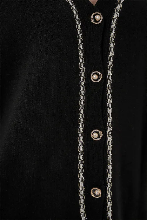 Kadın Hırka Pantolon Triko İkili Takım 15956 - Siyah