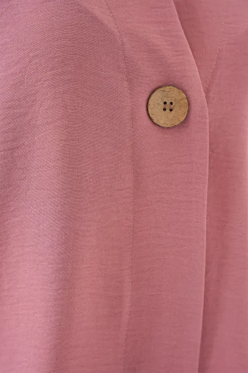 Kadın Kısa Kol Oversize Kimono 5969 - Gül Kurusu