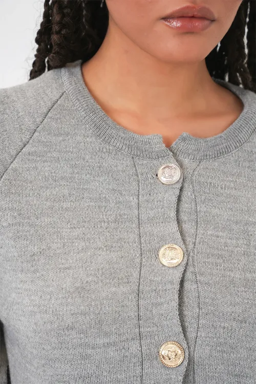 Kadın Triko Panço Hırka 15965 - Gri