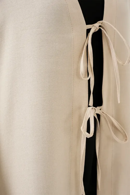 Keten Tesettür Kimono 5968 - Krem