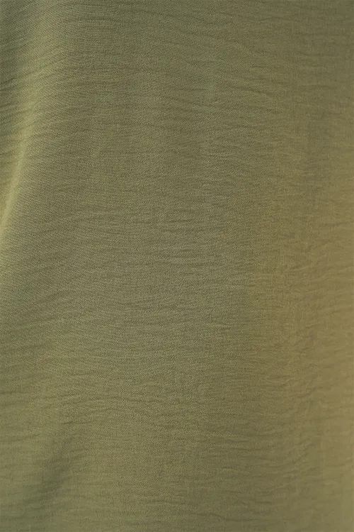 V Yaka Sıfır Kol Bluz 950 - A.Haki