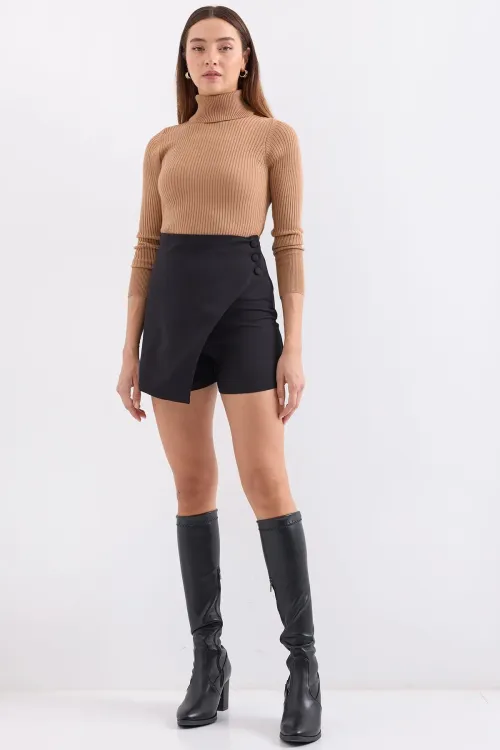 10311 Balıkçı Yaka Triko Kazak - Bej