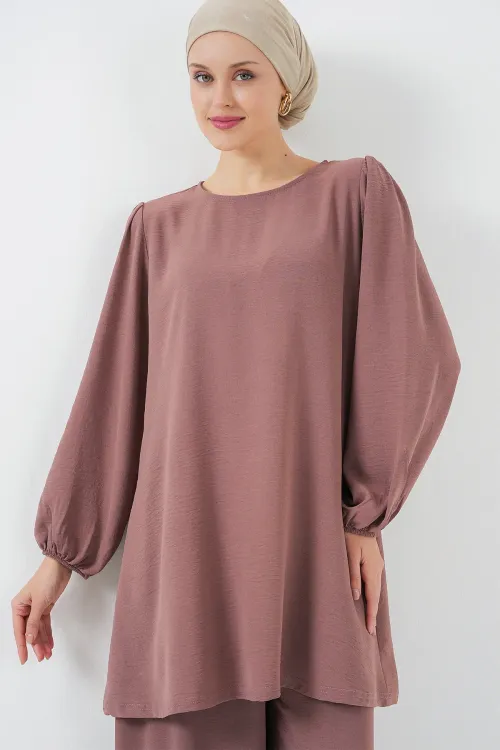 Ayrobin Tunik Pantolon Alt Üst Takım 6712 - Gül Kurusu