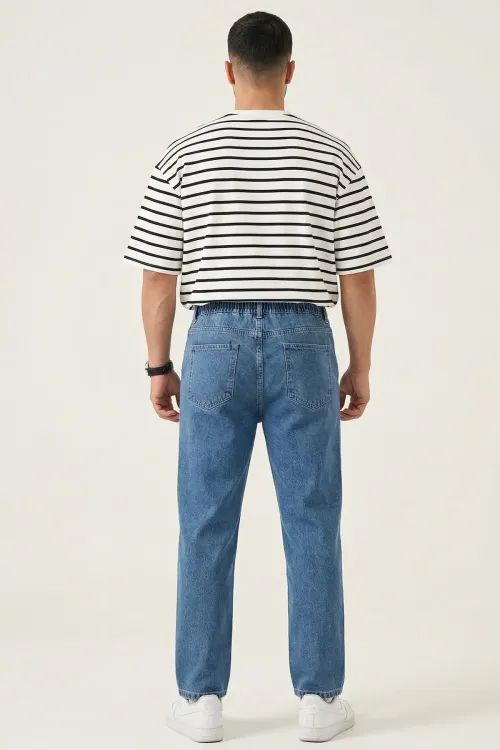 Erkek Rahat Kesim Baggy Jean Pantolon 30073 - Lacivert