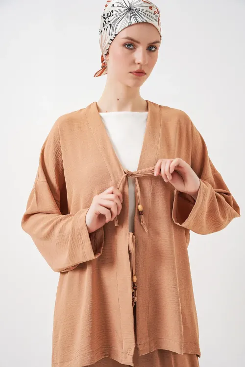 Kadın Ayrobin Kimono Pantolon İkili Takım 6739 - Bisküvi