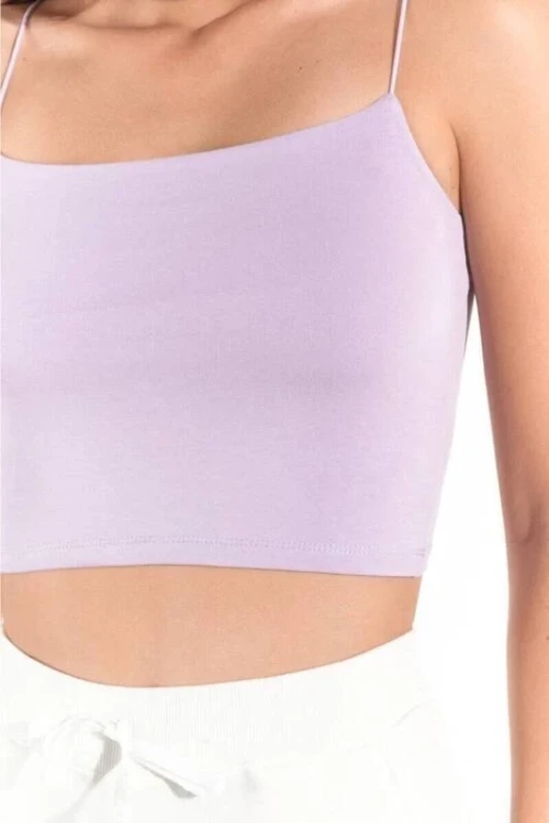 Kadın Lila İp Askılı Örme Büstiyer HZL24S-ZK12001