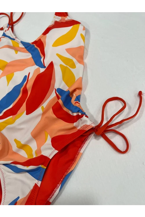 Kadın Çok Renkli Tropikal Desenli Astarlı Mayo HZL25S-AR1823