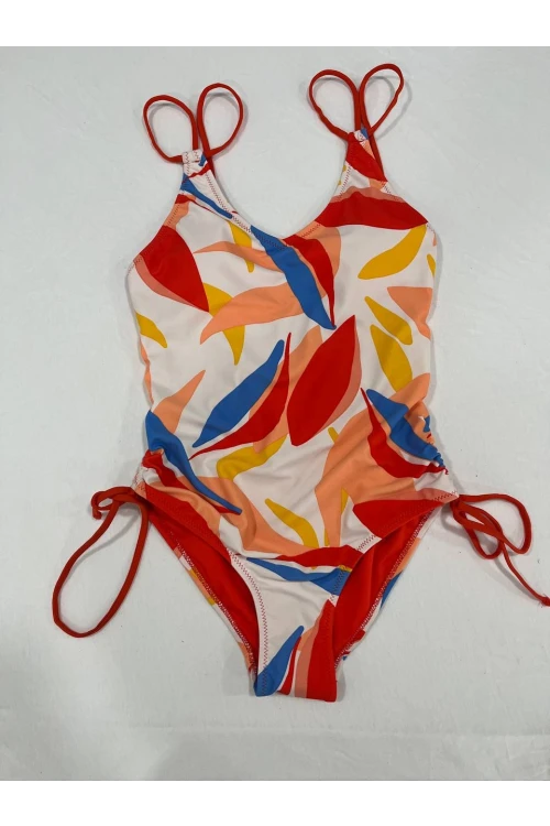 Kadın Çok Renkli Tropikal Desenli Astarlı Mayo HZL25S-AR1823