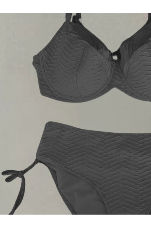 Kadın Siyah Desenli Büyük Beden Astarlı Bikini Takım HZL25S-LC4004