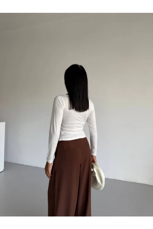 Kadın Beyaz Uzun Kollu Sany Bluz HZL25S-FRY123351