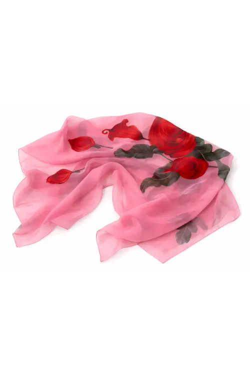 Kadın Pembe İpeksi Dokulu İthal Şifon Pareo HZL26-LC000