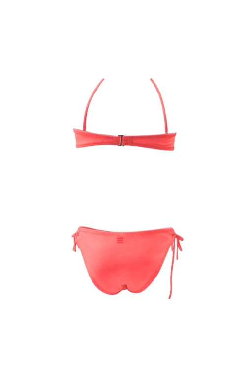 Kız Çocuk Neon Pembe Unicorn Desenli  2-8 Yaş Straplez Bikini Takım HZL24S-LC3658