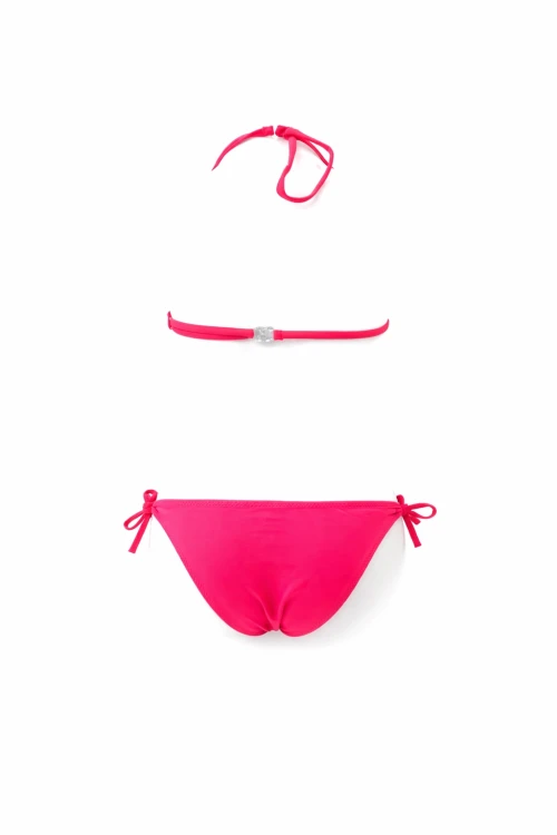 Kız Çocuk Neon Pembe Yeşil Unicorn Temalı Bikini Takım HZL25S-LC19049