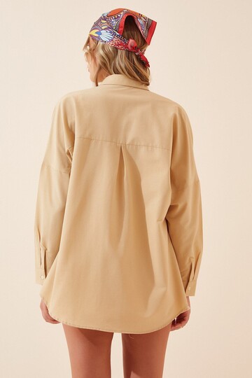 Kadın Bisküvi Oversize Uzun Basic Gömlek HZL22W-BD139001