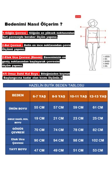 Kız Çocuk Mor Lila Detaylı 6-13 Yaş Yarım Kol Taytlı  Mayo HZL24S-AR1171-23