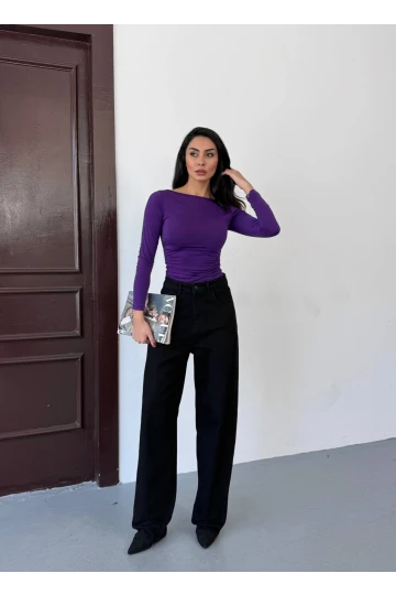 Kadın Mor Uzun Kollu Sany Bluz HZL25S-FRY123351