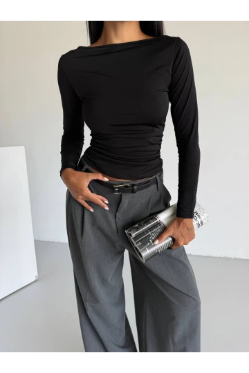 Kadın Siyah Uzun Kollu Sany Bluz HZL25S-FRY123351