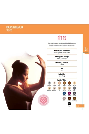 Penti 6lı Paket Fit 15 den Buğday Ten Külotlu Çorap Renk No:52 HZL25-PNT15